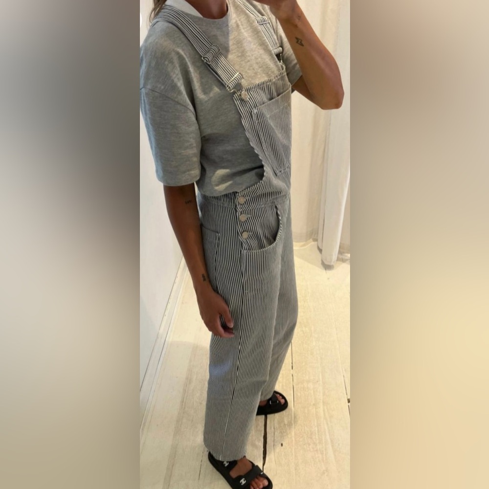 Women's Striped Overalls